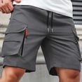 thumbnail image 7 of CIAKGIAF Shorts for Men Casual Workout Athletic Shorts,with Pockets Solid Color Dark Gray Shorts,Size M, 7 of 7