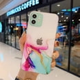 thumbnail image 1 of Funda de teléfono transparente marmoleada para IPhone X XS XR 11 12 13 Mini Pro Max SE 2020 6S 7 8 Plus, funda trasera de protección circular de Color Tan Jianjun unisex, 1 of 2