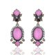 thumbnail image 1 of 1 par de pendientes Punk de cristal de piedra de nuevo diseño de flores, pendientes llamativos de gota rosa, negro y azul para mujeres y niñas, joyería de moda, 1 of 5
