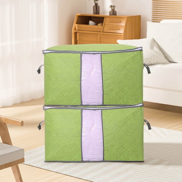 Apmemiss Clearance Storage Bags, Large Blanket Clothes Organization and Storage Containers for Bedding, Comforters, Foldable Organizer with Reinforced Handle, Clear Window,Sturdy Zippers
