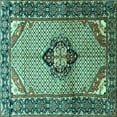 thumbnail image 1 of Ahgly Company Machine Washable Indoor Square Persian Turquoise Blue Traditional Area Rugs, 8' Square, 1 of 4