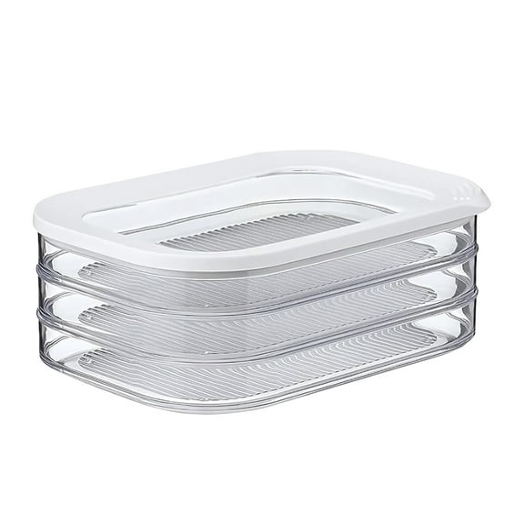 3 Tier Stackable Meat Container With Lid Meal Prep Food Storage Box For Refrigerator Lunch Bento Dishwasher Safe Plastic Organizer For Kitchen Home Use Free Size Compact Design