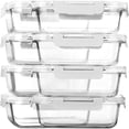 thumbnail image 1 of [Recipientes para preparación de comidas] MCIRCO Glass, paquete de 8 unidades, 900 ml con tapas, color blanco, 1 of 7