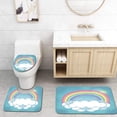 thumbnail image 1 of ABPHQTO Tarjeta Arco Iris y Nube Juego de alfombras de baño de 3 piezas Alfombra de baño Alfombra de contorno y tapa de inodoro, 1 of 2