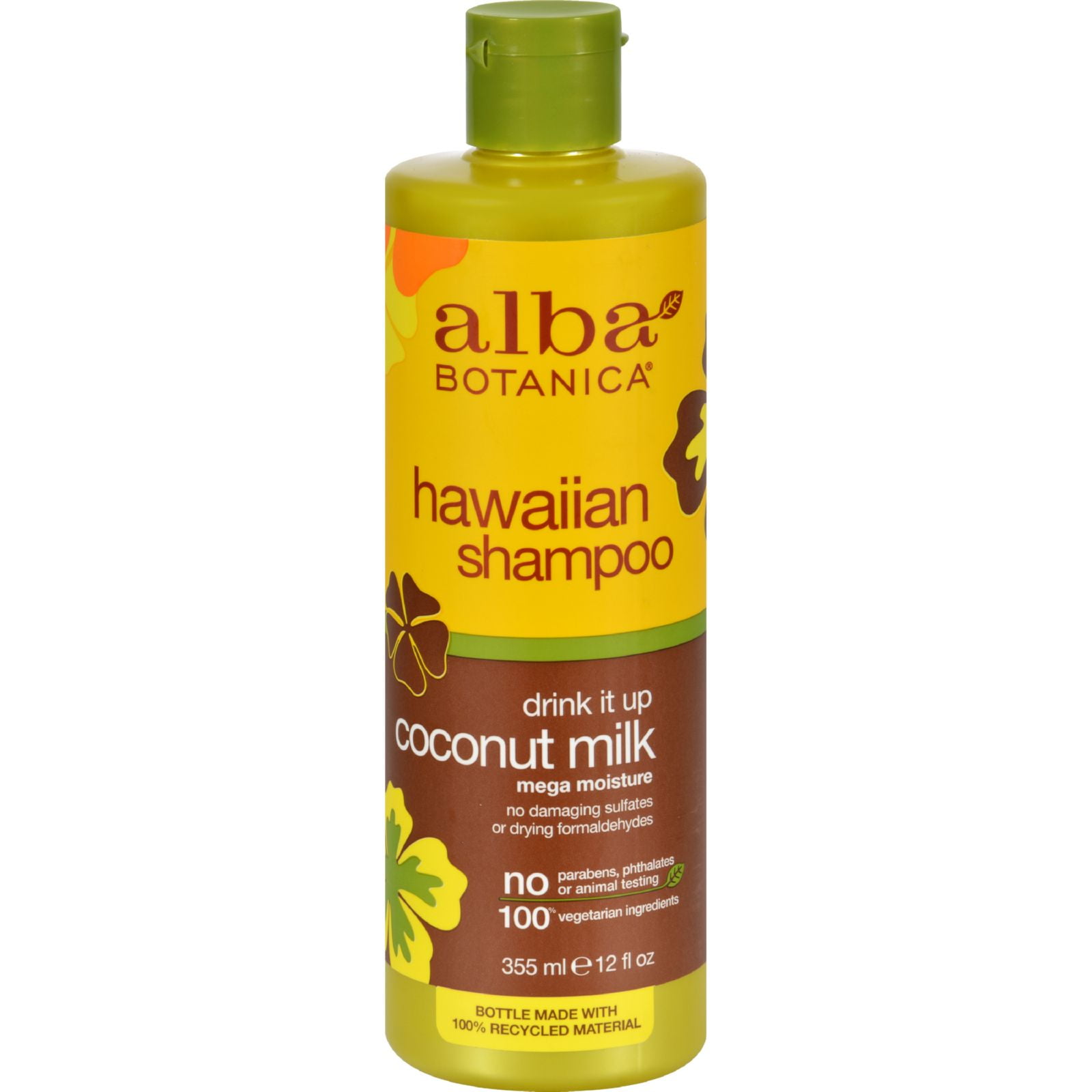 Alba Botanica Hawaiian Shampoo, Coconut Milk, 12 oz (Pack of 4