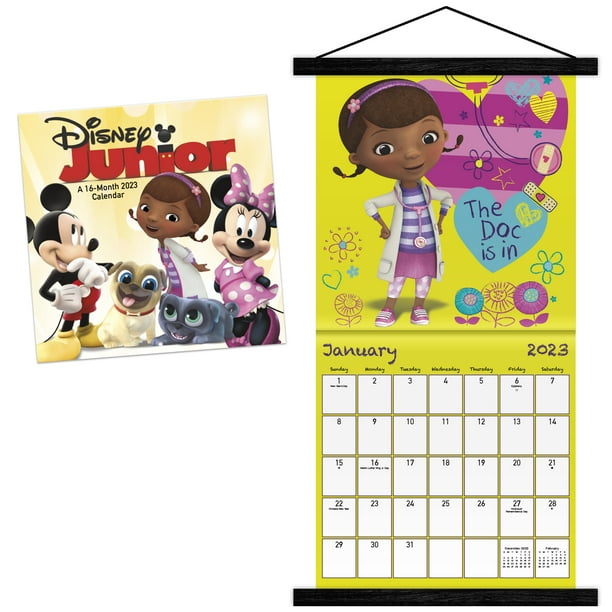 Trends International 2023 Disney Junior Wall Calendar & Frame
