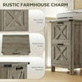 thumbnail image 3 of HOMCOM 2 Drawer Vertical File Cabinet with Silent Slides, Farmhouse Filing Cabinet with Barn Doors for A4/Letter Size, Printer Stand, Distressed Gray, 3 of 9