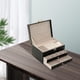 thumbnail image 2 of Caja de almacenamiento de joyas Hugo 3 capas para regalo Gemelos Chica Negro, 2 of 9