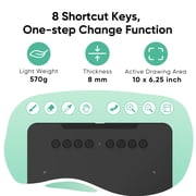XPPen Latest 10x6.25 Drawing Tablet, XP Deco Graphic Tablet with Pen, 16384 Levels Pressure/60° Tilt Function/8 Shortcut Keys, Digital Drawing Pad Art Tablet for Phone/Computer OSU/Digital Painting