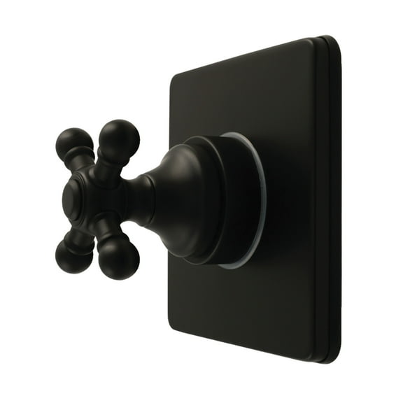 Kingston Brass KS4040BX Metropolitan Single-Handle Six-Way Diverter Valve with Square Trim Kit, Matte Black