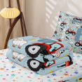 thumbnail image 5 of Catabedysis Red Cartoon Tractor Zipper Full Size Comforter Sets with Fitted Sheet and 2 Pillowcases For Boys,Farm Theme Personalized Letter F Zipper Bedding Set,Colorful Stars Reversible,4-Piece, 5 of 7