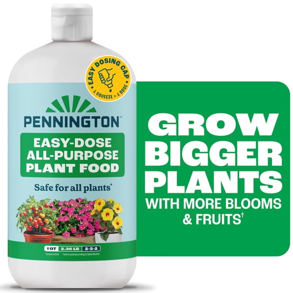 Pennington Easy-Dose All Purpose Liquid Plant Food, 2-3-2 Fertilizer, 32oz, for Flowers, Vegetables, Houseplants and More