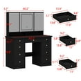 thumbnail image 5 of WIAWG Modern Makeup Vanity Dressing Desk 1 Piece Adult Table Set Black, 5 of 9
