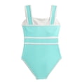 thumbnail image 2 of Girls One Piece Swimsuits Retro Square Neck Bathing Suits Teen Girl Swim Suit Kids Padded Swimwear, 2 of 6