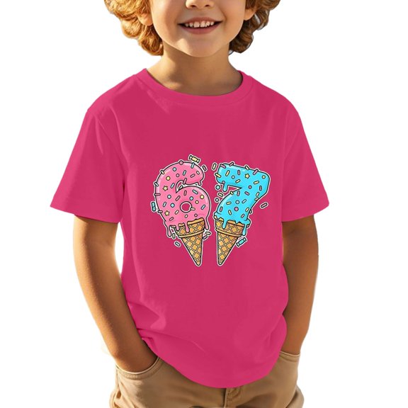 Tisuna Summer Tees For Little Girls Boys 67 Print Short Sleeve Crew Neck Tops Fashion Loose Toddler Kids Summer Pullover Shirts Hot Pink Size 13-14 Years