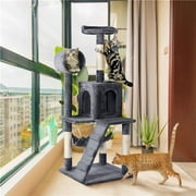 51" Multilevel Cat Tree Tower Condo Scratcher Furniture Kitten House Hammock