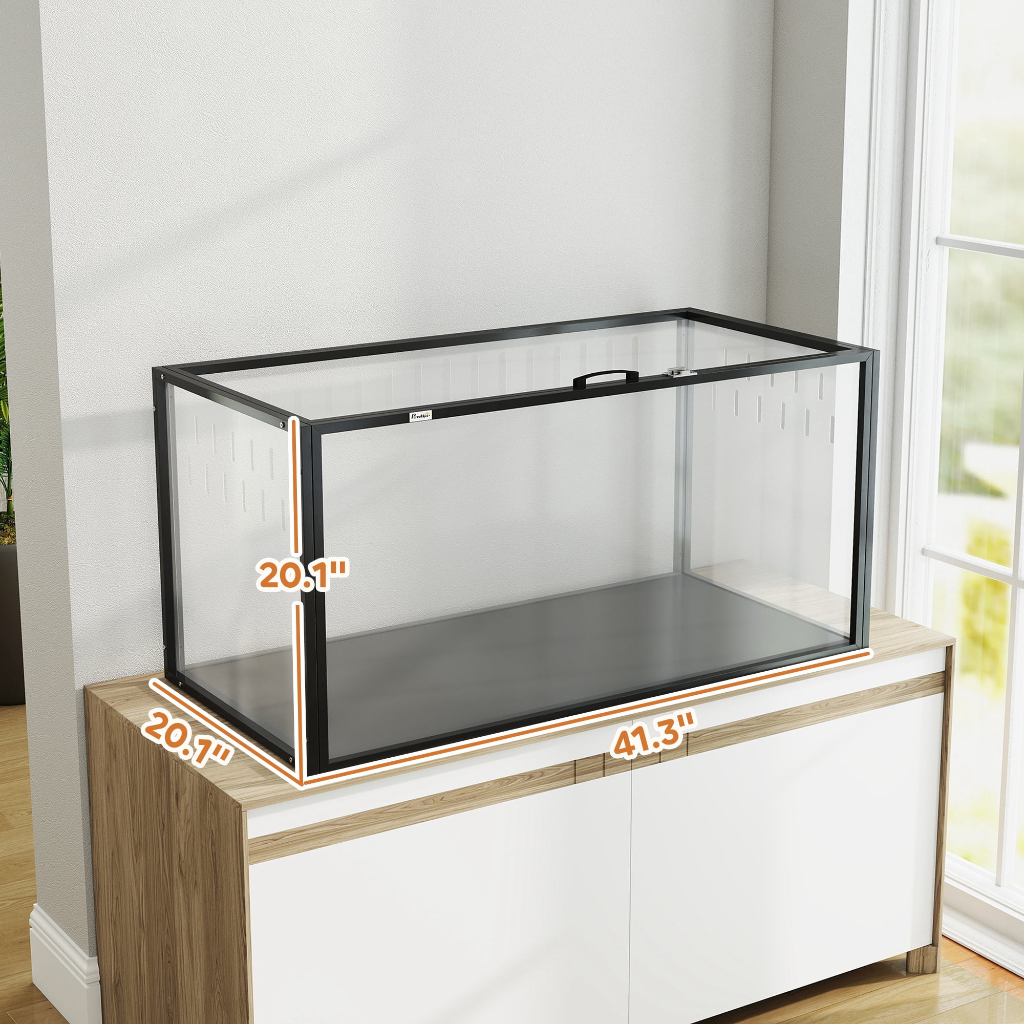 PawHut Large Acrylic Hamster Cage, Chewproof Guinea Pig Cage, Transparent Mice and Gerbil Habitat with Openable Top, for Hedgehog, Dwarf Hamster, Rat