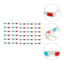 WHAMVOX 30 Pcs Cardboard Glasses Anaglyph Video Frame 3d Movie for Kids Child White