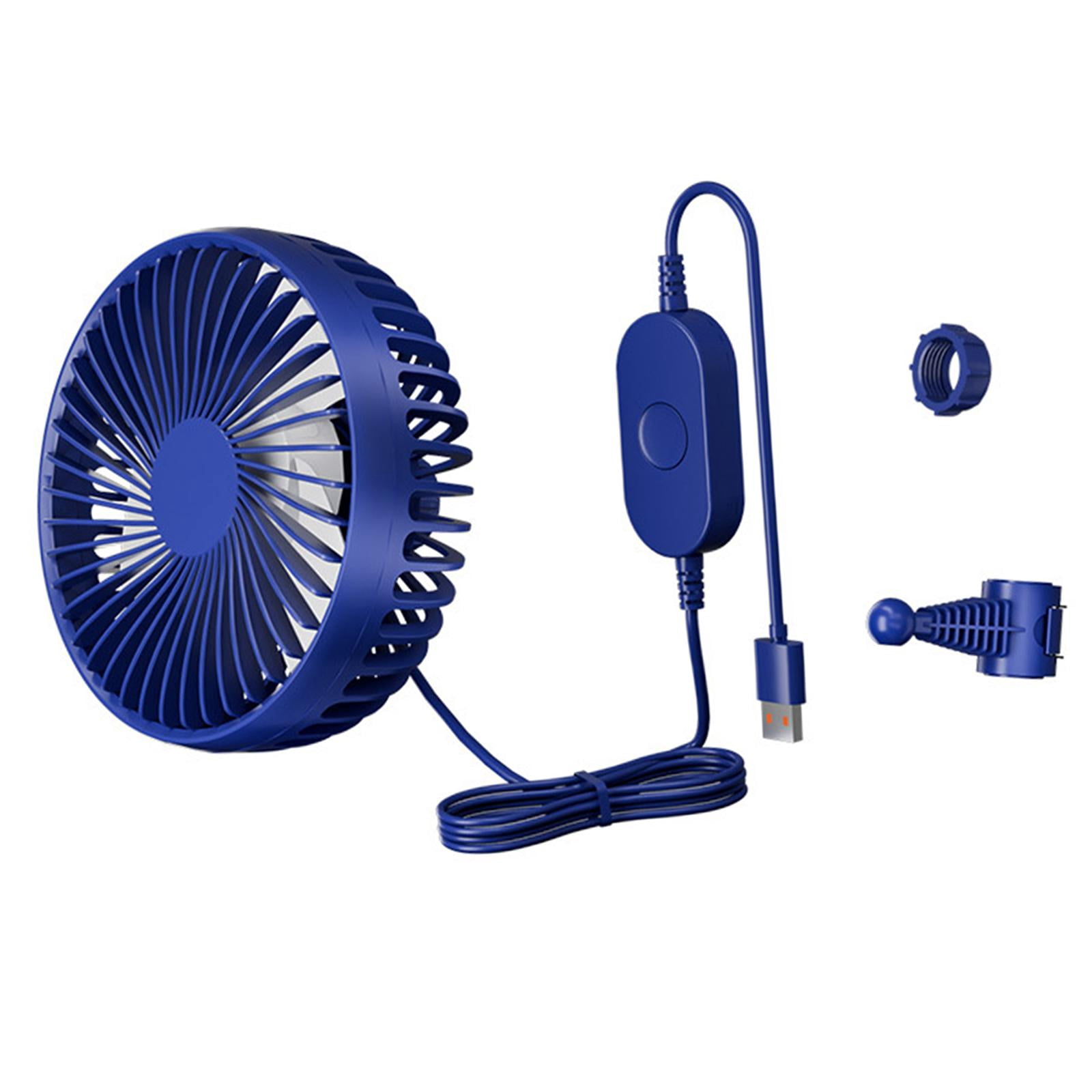 Zxpjkyu USB Car Cooling Fan 12V 24V Backseat Headrest Mount Portable Circulation Fan for Blue