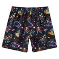 thumbnail image 2 of Baby Swimsuit Big Kids Boys Expression Print Beach Shorts Boys Bathing Suit Black 110, 2 of 4