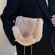 thumbnail image 5 of Bolso cuadrado de cadena para mujer, bolso de mano de felpa informal, bolso Hobo sólido, bolso de citas diarias, 5 of 7