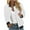White, variant on Womens Fall Winter Jackets Women's Loose Long Sleeved Jacket with Zipper Casual Coarse Knitted Baseball Jacket White S