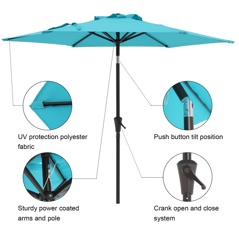 costco outdoor patio umbrella SunVilla 11' Round Cabana Stripe Aluminum Market Umbrella