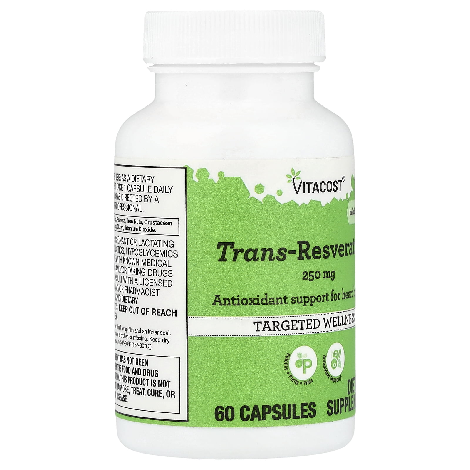 Vitacost Trans-Resveratrol Including CoQ10, 60 Capsules
