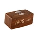 thumbnail image 2 of Reloj digital de escritorio, reloj despertador de escritorio, reloj pequeño y sencillo para el hogar, reloj digital de madera. Marrón, 2 of 9