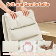thumbnail image 2 of YODOLLA Office Chair with Wheels, Adjustable Height Vanity Chair with Back Armless Desk Chair and PU Leather Swivel Chair for Office, Home, White, 2 of 10
