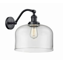 515-1W-BK-G72-L-Innovations Lighting-Bell - 1 Light Wall Sconce In Industrial Style-13 Inches Tall and 12 Inches Wide-Matte Black Finish-Clear Glass