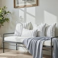 thumbnail image 6 of Decorative Navy Blue Throw Pillow Covers 20x20 Set of 2, Striped Textured Farmhouse Pillow Covers, Soft Chenille Cushion Covers for Couch Sofa Bed Home Decor, 6 of 6