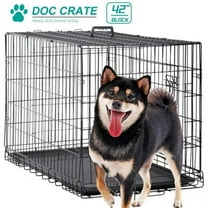 Dkelincs XL Dog Cage 42 inch Dog Crate and Kennel Folding Pet Animal Segregation Cage with Plastic Tray for Dog Training Indoor