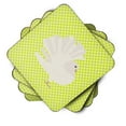 thumbnail image 2 of Carolines Treasures BB7776FC Silver Fantail Pigeon Green Foam Coaster, Set of 4, 2 of 3