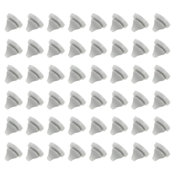60pcs Shower Head Replacement Nozzles, Silicone Nozzle Sprinkler Spout Round Nib Fit 5mm Hole, Light Grey