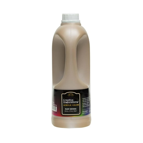 Creative Inspirations Acrylic Paint - Raw Sienna - 1.8 Liter - Smooth & Creamy Consistency, Vibrant Pigmentation, Great Coverage for Artists - Clean Up with Soap & Water