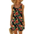 thumbnail image 2 of VBTAPA Sundresses for Women Tropical Print Sleeveless Pleated Mini Dress Hawaiian Beach Vacation Dresses Prime Sales Multicolor L, 2 of 7