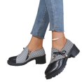 thumbnail image 4 of Willtoo Women's chunky PU Faux Leather Shoes with Bow Slip On Casual Daily Wear Loafers Rubber Sole Cute Casual Dress Footwear, 4 of 5