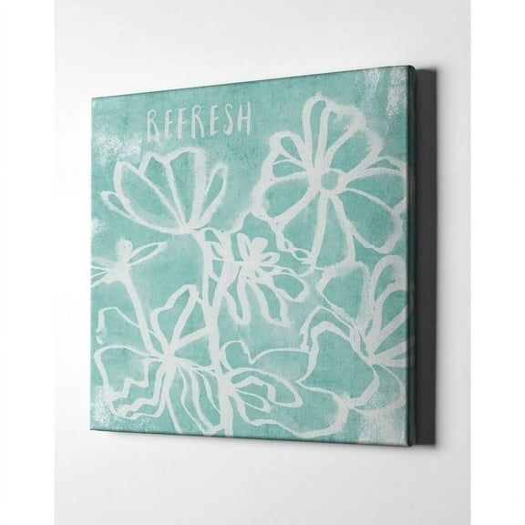 Epic Graffiti  "Refresh Mint" by Linda Woods, Giclee Canvas Wall Art 12"x12"