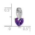 thumbnail image 6 of Auriga Fine Jewelry 14K White Gold Amethyst and Diamond Heart Pendant for Women (L- 13.4mm, W-6.7mm), 6 of 6