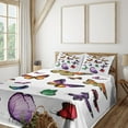 thumbnail image 2 of Ambesonne Colorful Fitted & Top Sheet Set with Shams, Flying Butterflies, Multicolor, 2 of 5