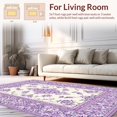 thumbnail image 2 of Flatwoven High Traffic Area Rug, Tranquil Lilac Nature Inspired, Non Slip, Stain Resistant, Washable Area Rugs for Living Room, Bedroom(Purple, 4X6), 2 of 8