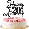 thumbnail image 1 of Decoración para tartas KELTORA con purpurina negra para feliz 20 aniversario, 1 of 9