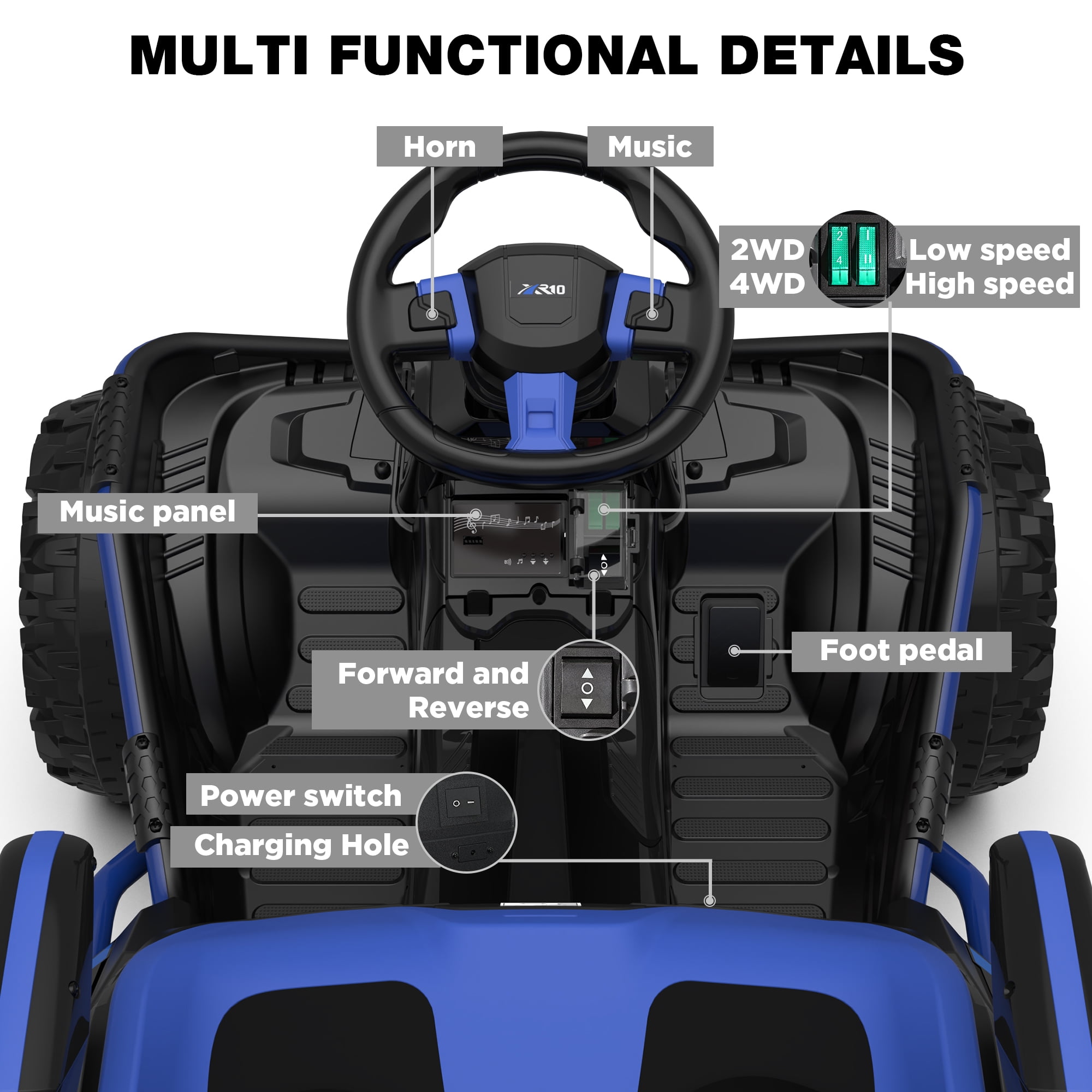 Eastdoll 24V 4WD Electric UTV Toy Car with Parent Remote