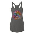 thumbnail image 3 of Colorful Neon Gorilla | Dean Russo Art Animal Lover Tri-Blend Racerback Tank Top, Premium Heather, Small, 3 of 6
