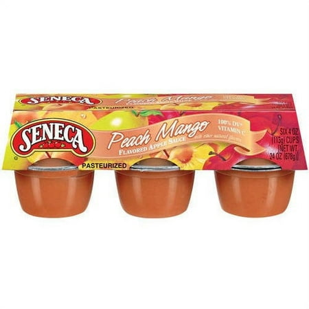 Seneca Applesauce Cups, Peach Mango, 4 oz, 6 Ct