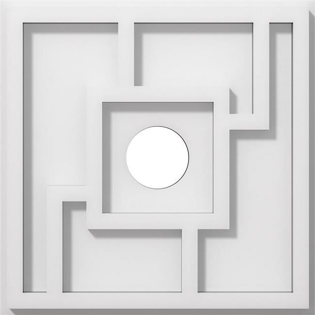 Ekena Millwork CMP10KX-02000 10 in. OD x 2 in. ID Square Knox Architectural Grade PVC Contemporary Ceiling Medallion