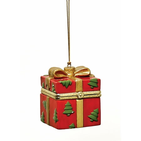 Christmas Decoration - Porcelain Surprise Ornaments Box - Red Tree Box
