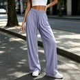 thumbnail image 4 of Yyeselk Womens Wide Leg Sun Protection Pants Lightweight Baggy Stretch High Waisted Slacks Drawstring Casual Joggers Trousers Purple M, 4 of 7