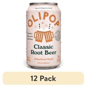 (12 pack) OLIPOP Prebiotic Soda, Classic Root Beer, 12 fl oz, Refrigerated